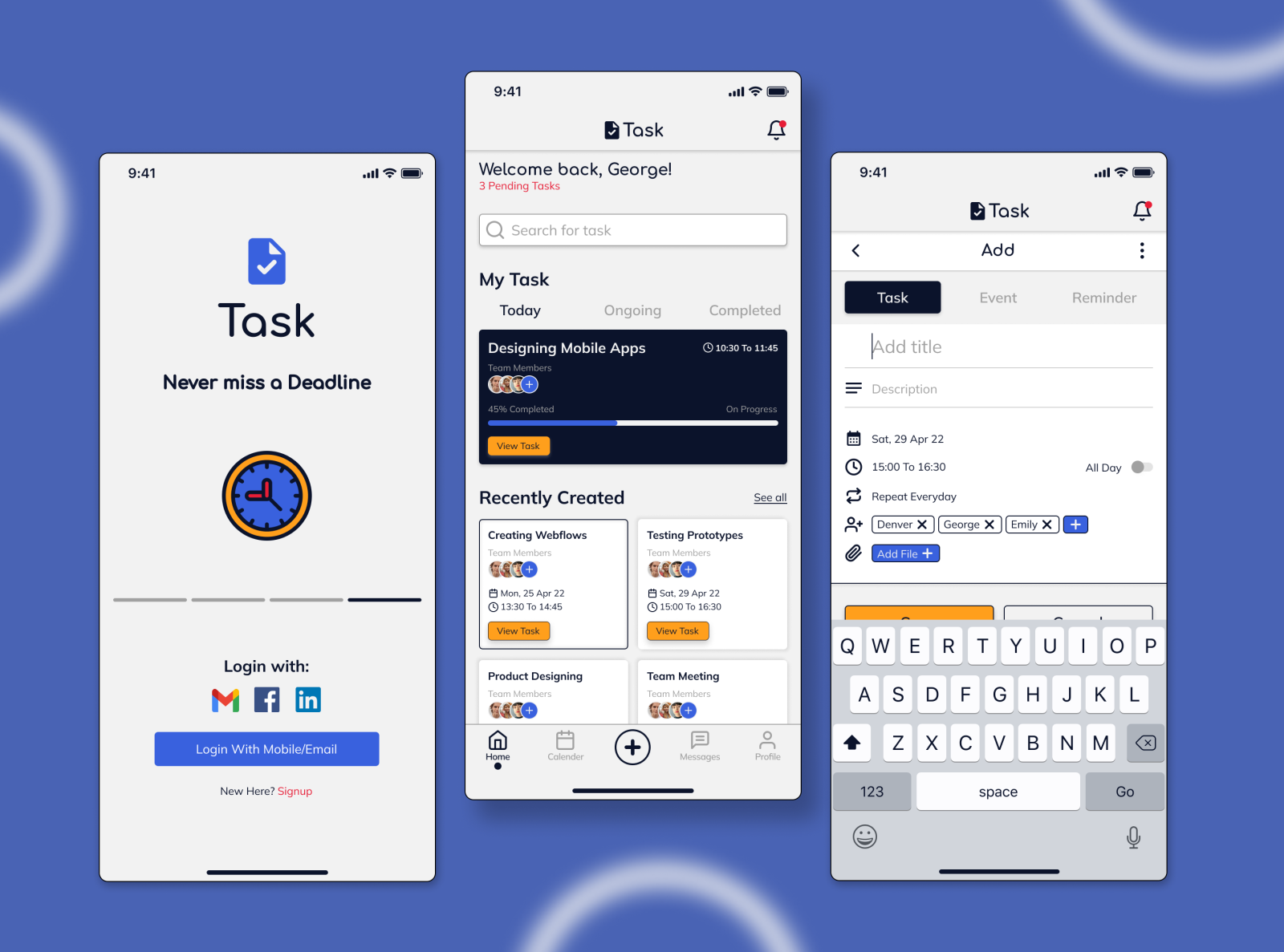 Task Management App - UI Mobile Screens by Ashish Rawat on Dribbble