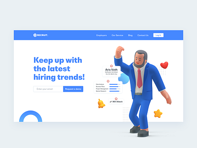 Recruit – Hero Banner banner hiring recruitment ui webdesign