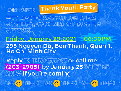 Thank You Party Invitation