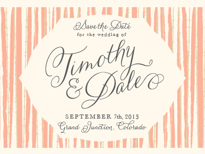 Save the Date- 1st attempt colorado flourish lettering marriage save the date script typography wedding
