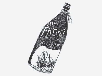 ship in a bottle bob dylan bottle hand drawn nautical rope ship sketch t shirt tattoo typography