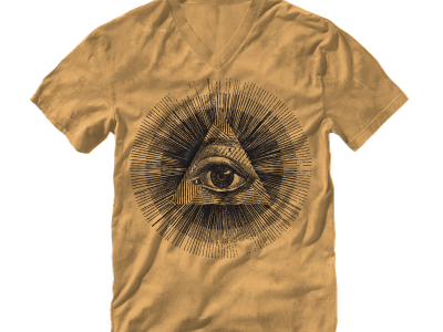 Illuminati clothing eye eyeball freelance gold golden illuminati line tshirt