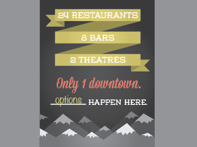 Downtown GJ Poster banner co colorado downtown gj grand junction mountains whimsical
