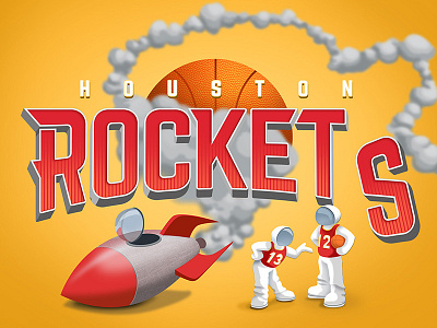 Houston Rockets basketball illustration rockets