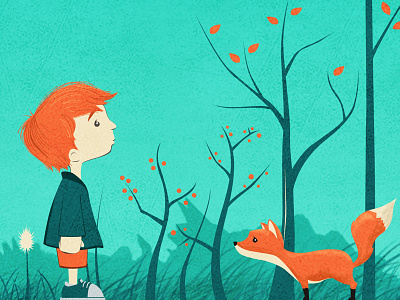 Boy And Fox character illustration