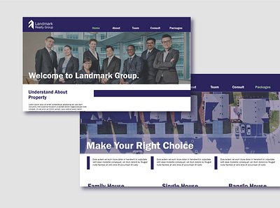 Landmark Realty Group- The property company web design advertisement advertising branding business commercial design graphic graphic design house logo property ui ux web website