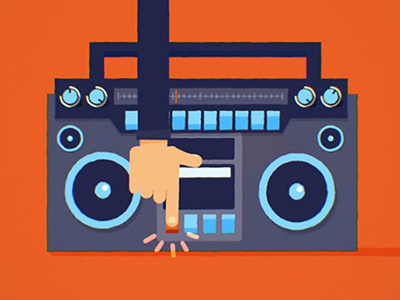Play boombox bright button play vector
