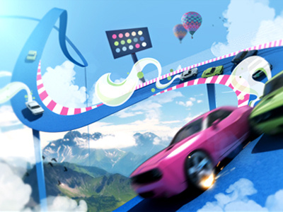 Cloud Raceway adobe after bright effects illustration photoshop pitch