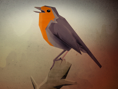 Robin #1 autumn bird birds illustration orange photoshop simon tibbo tibbs