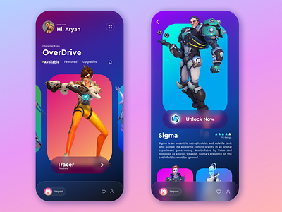 Overdrive Character Display UI