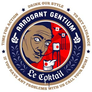 Salvador Dalí - Arrogant Gentium drink france illustration logo poster vector