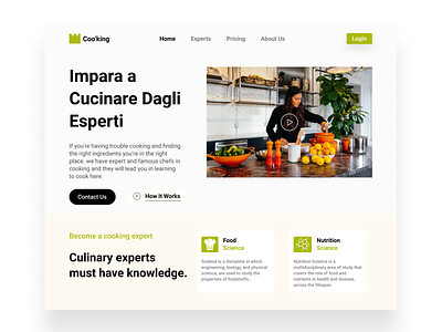 Cooking Course design design website header web landing page ui uiuxdesign ux web design web designer