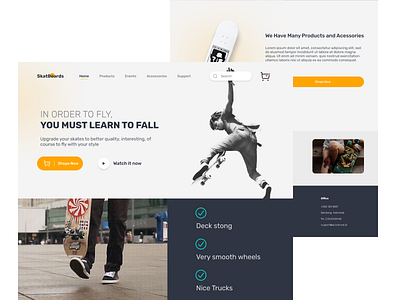 Skateboard - Product Landing Page branding design design website header web illustration landing page logo ui ui design uiux uiuxdesign ux ux design
