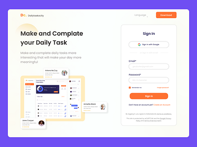 Tasks Manager - Landing Page