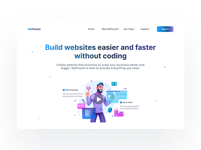 GetFound - Landing Page branding design design website header web illustration landing page logo product designer ui ui design ui trend uiux uiuxdesign ux ux design