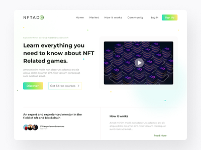 NFTADO - Landing Page crypto design design website header web interface landing page nft nftlight ui ui design uiux uiuxdesign ux ux design