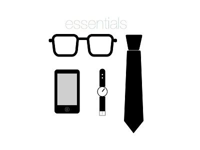 essentials to my life black and white glasses mobile simple tie watch