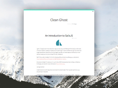 Clean Ghost Blog Template blog clean ghost simple ui