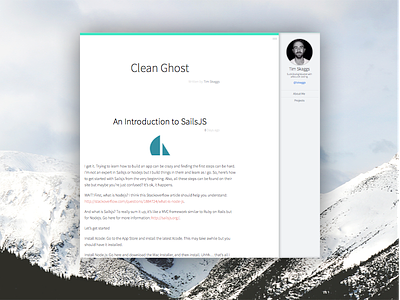 Clean Ghost Blog Profile Template blog clean ghost simple ui