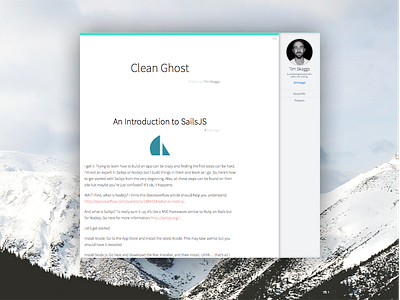 Clean Ghost Blog Profile Template