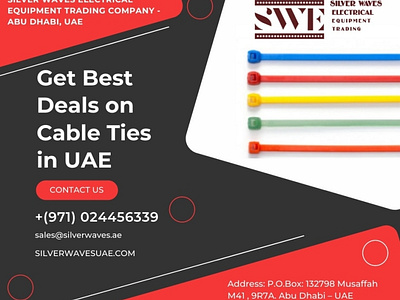 Get best deals on cable ties in Abu Dhabi, UAE electricalequipment electricalequipmentsuppliers illustration silverwaves