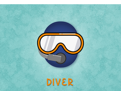 The fun diver blue clipart dive diver diving flat illustration sea