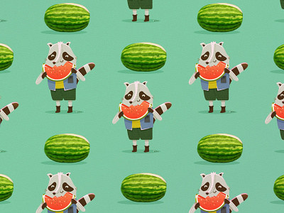 watermelon raccoon watermelon