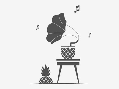 Unused icon. Unused branding. design icon illustration music phonograph pineapple vinyl