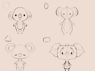 Crimson Koalas Mascot Design Sketches branding illustration