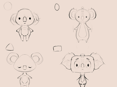 Crimson Koalas Mascot Design Sketches