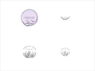 Lavender hand-drawn graphic logos