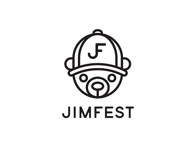 JimFest bear black and white festival food logo minimal music