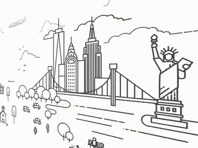 ID>WI>NY Mural animation gif icon idaho illustration line mural new york wisconsin
