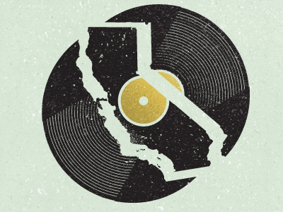 Broken States - California broken california music record screen print state vintage