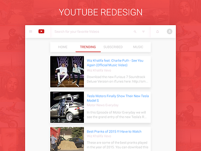 YouTube Website Redesign