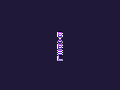 Babel graphic design illustration logo neon pixel retro