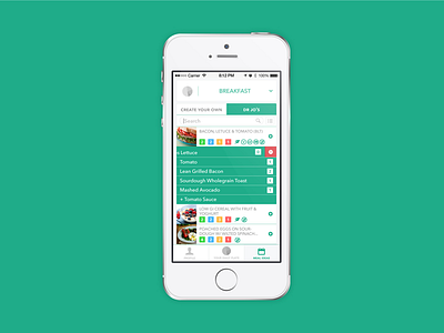 Meal Planner App concept list screen pt 2