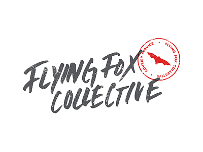 Flying Fox Collective Identity brand brush script logo overprint stamp type