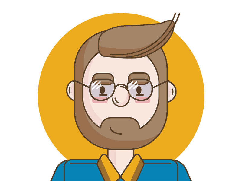 Hipster Ivan animation beard blink blue eyebrows glasses hair hipster ivan orange wink yellow