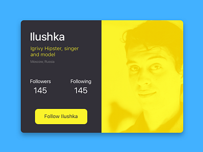 Daily UI 006 — Hipster Profile card dailyui interface ui profile