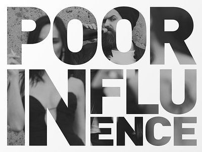 Poor Influence black and white block bold exercise minimal photography text typography