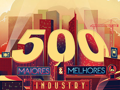 500 Best Companies cover cityscape cover editorial illustration press