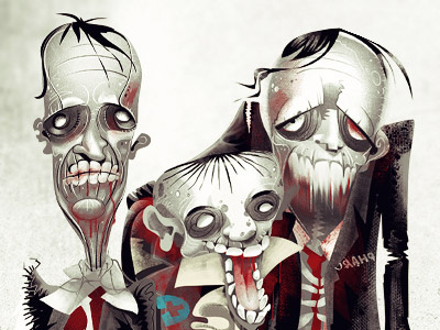 Zombies editorial finace illustration press zombie