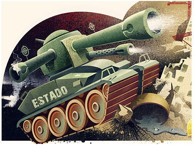 Tank editorial illustraton real state tank war