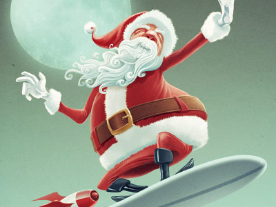 Rad Santa advertising christmas illustration