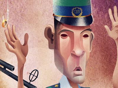 Cops economy editorial illustration newspaper press