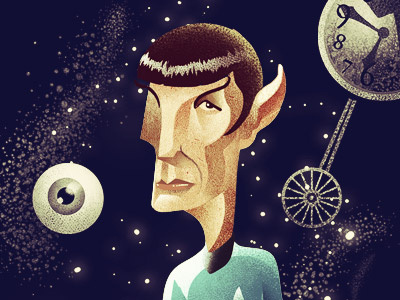 Spock in the twilight zone editorial finance illustration magazine oldies series spock tv
