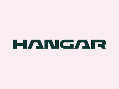 Hangar logo concept futuristic hangar lettering logo record label type typography wordmark
