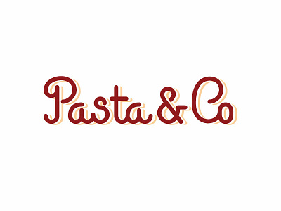 Pasta & Co italian lettering logo pasta typography wordmark