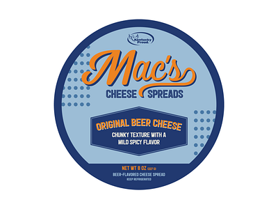 Macs Original Beer Cheese Label beer blue branding cheese design graphic illustrator kentucky label label design labels orange
